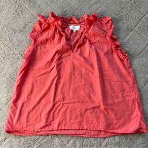 Xirena Ruffle Cotton Bex Top V-Neck Sleeveless Blouse Women’s Size M
